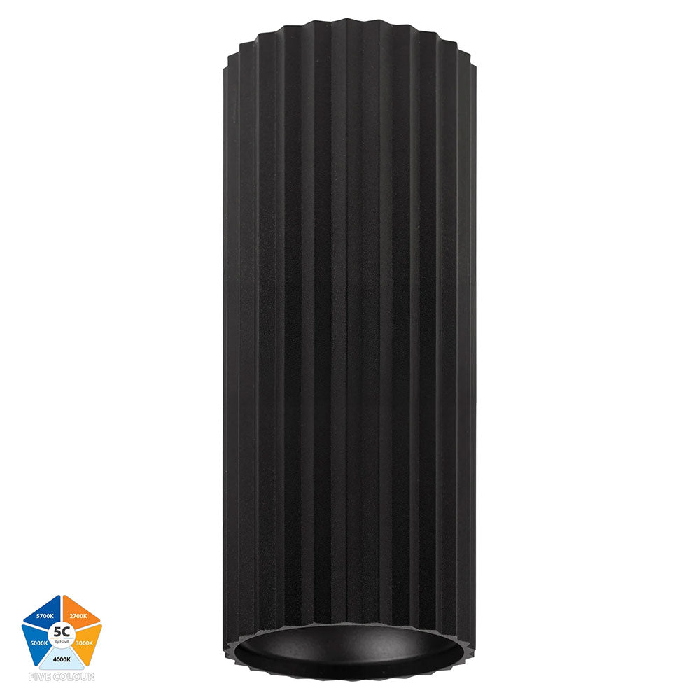 Nella 7W Quinto 12V DC LED Surface Mounted Downlight Black - HV5851S-BLK-EXT-12V