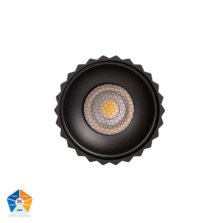 Nella 7W Quinto 12V DC LED Surface Mounted Downlight Black - HV5851S-BLK-EXT-12V