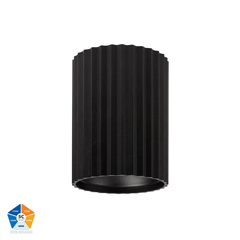 Nella 12W Quinto 240V LED Surface Mounted Downlight Black - HV5852S-BLK