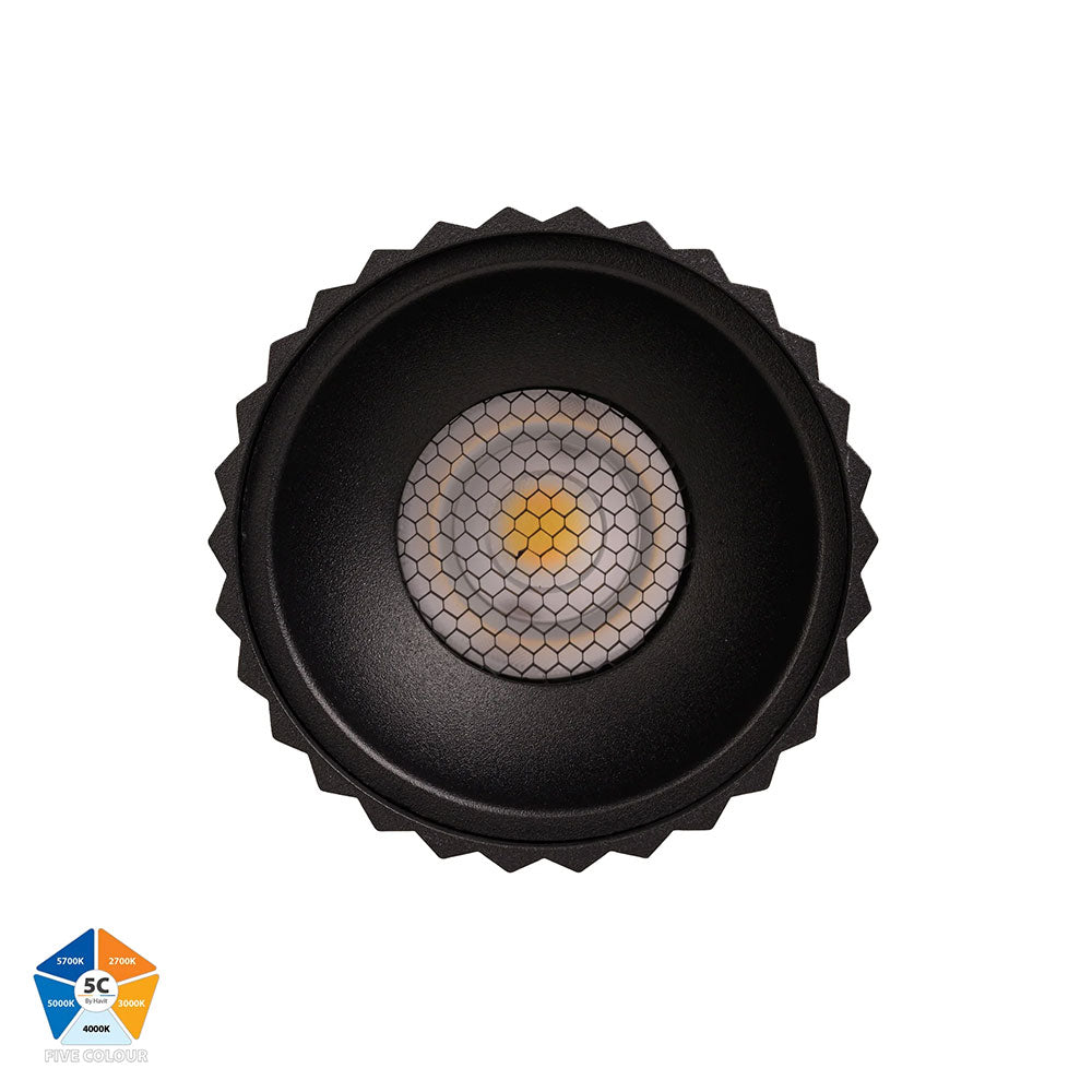 Nella 12W Quinto 12V DC LED Surface Mounted Downlight Black - HV5852S-BLK-12V