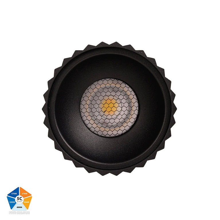 Nella 12W Quinto 12V DC LED Surface Mounted Downlight Black - HV5852S-BLK-12V