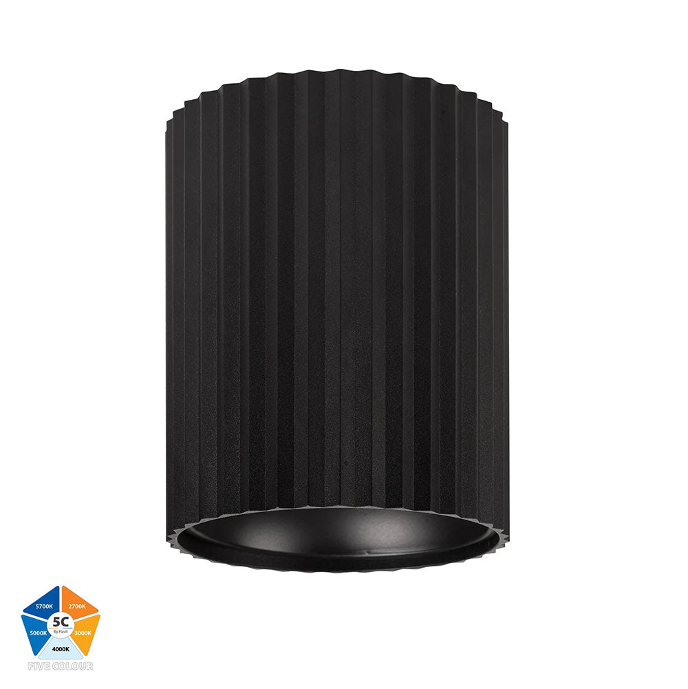 Nella 24W Quinto 12V DC LED Surface Mounted Downlight Black - HV5854S-BLK-12V