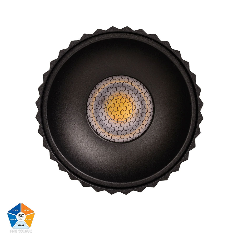 Nella 24W Quinto 12V DC LED Surface Mounted Downlight Black - HV5854S-BLK-12V