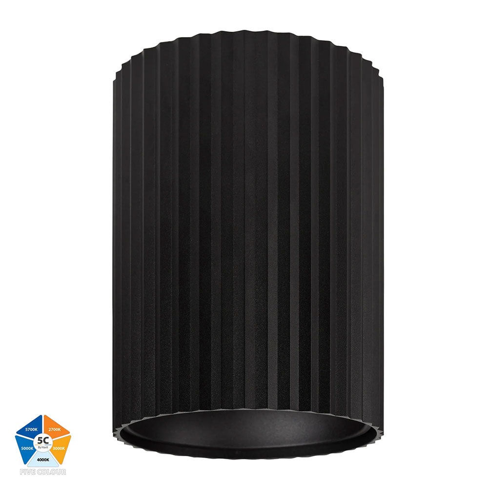 Nella 24W Quinto 240V LED Surface Mounted Downlight Black - HV5854S-BLK