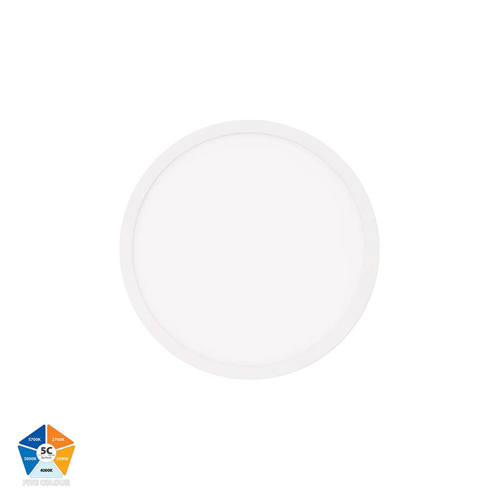 Auster 18W Quinto 240V LED Ceiling Mounted Oyster Light White - HV5863S-WHT