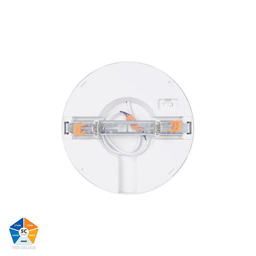 Auster 18W Quinto 240V LED Ceiling Mounted Oyster Light White - HV5863S-WHT