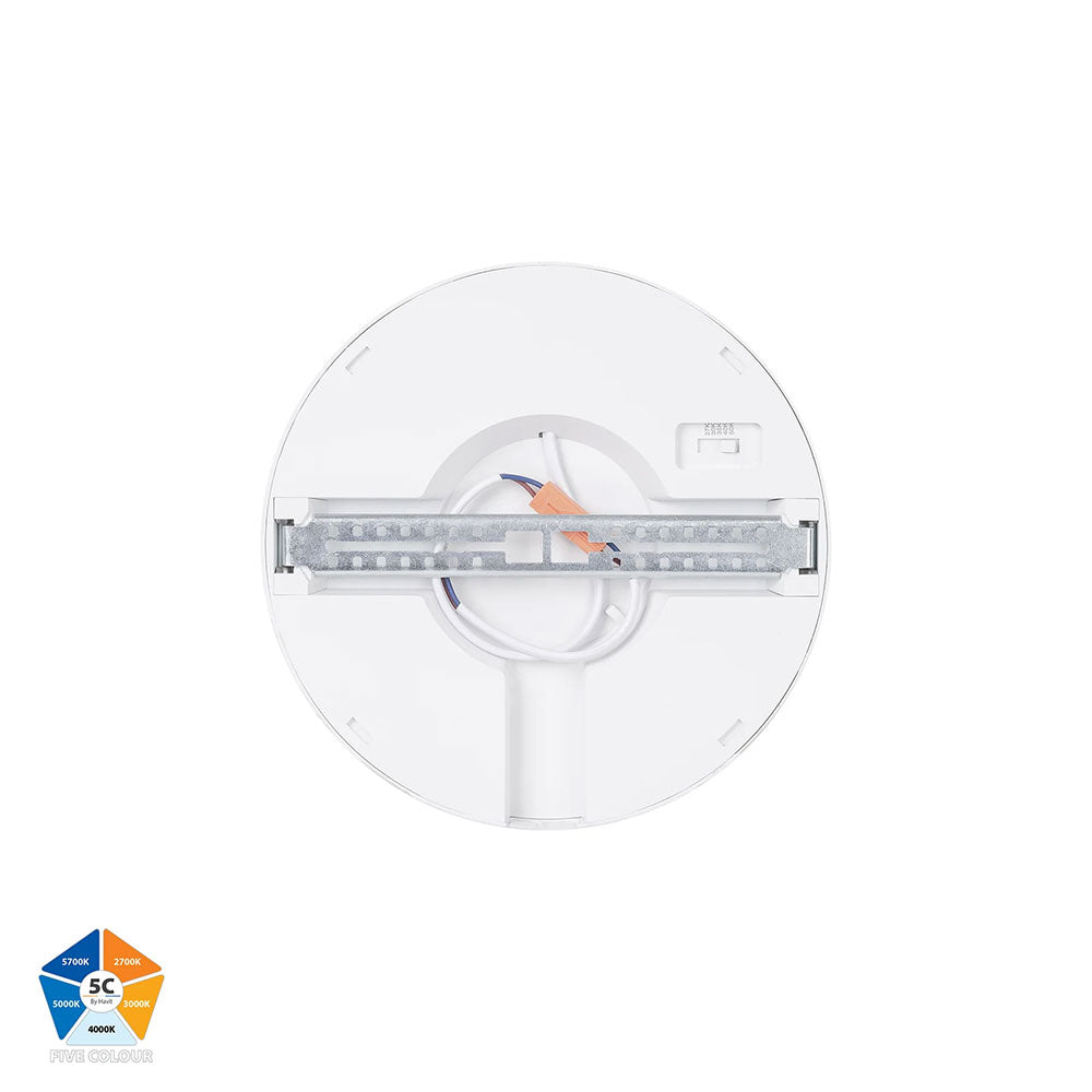 Auster 18W Quinto 240V LED Ceiling Mounted Oyster Light White - HV5863S-WHT