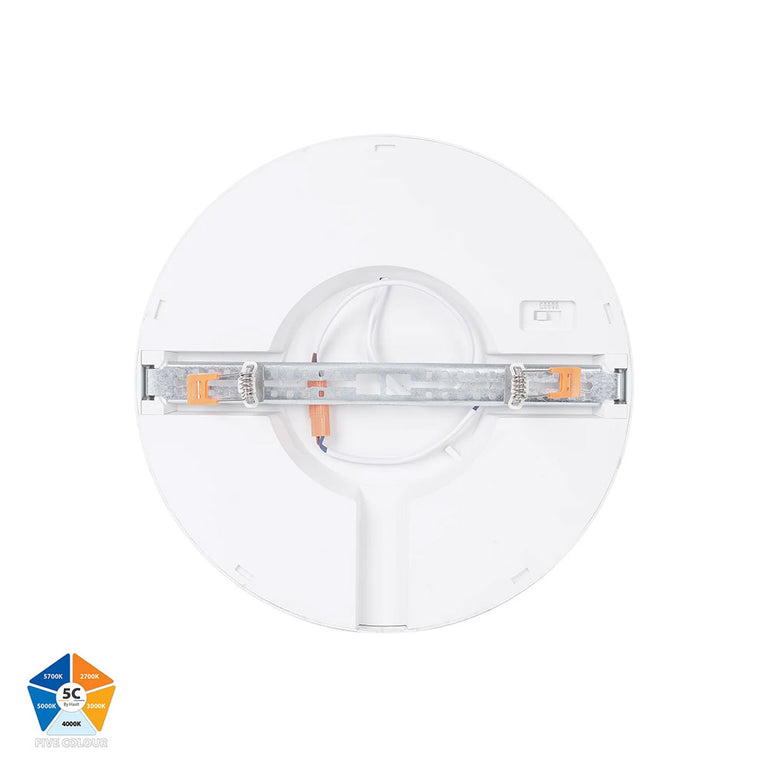 Auster 24W Quinto 240V LED Ceiling Mounted Oyster Light White - HV5864S-WHT