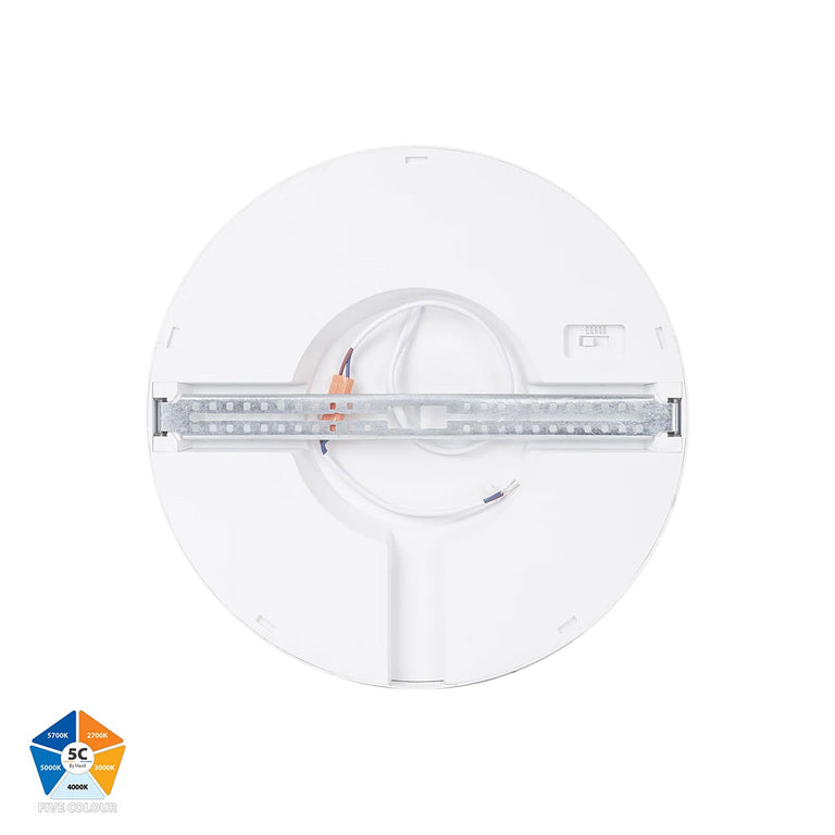 Auster 24W Quinto 240V LED Ceiling Mounted Oyster Light White - HV5864S-WHT