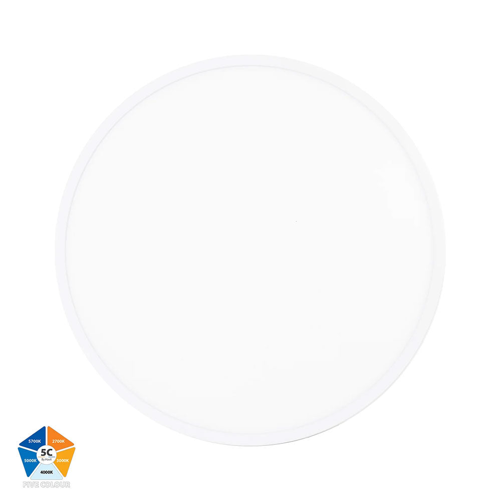 Auster 36W Quinto 240V LED Ceiling Mounted Oyster Light White - HV5865S-WHT