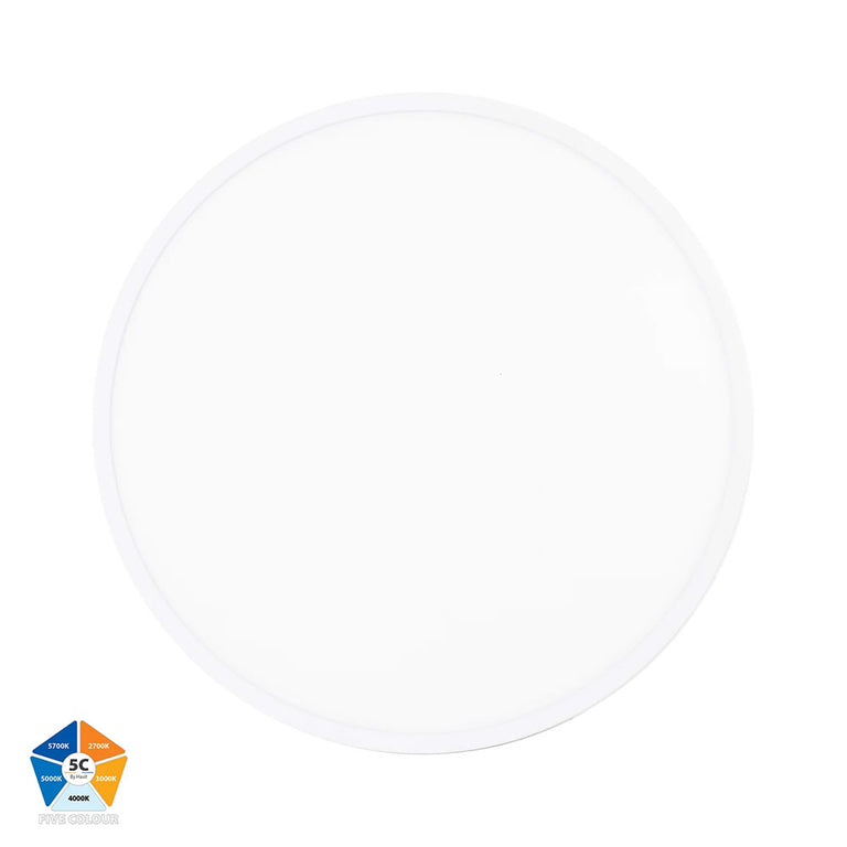 Auster 36W Quinto 240V LED Ceiling Mounted Oyster Light White - HV5865S-WHT