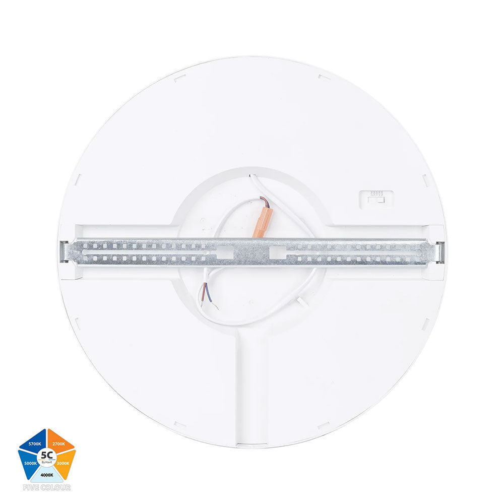 Auster 36W Quinto 240V LED Ceiling Mounted Oyster Light White - HV5865S-WHT