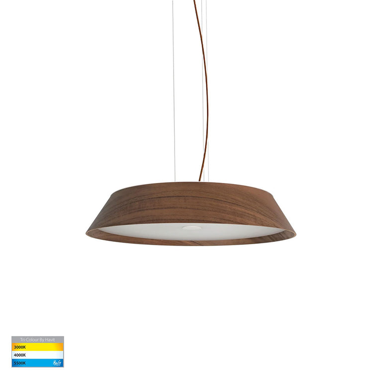 Noyer 35W CCT 240V LED Pendant Walnut / White - HV5872T-PDT