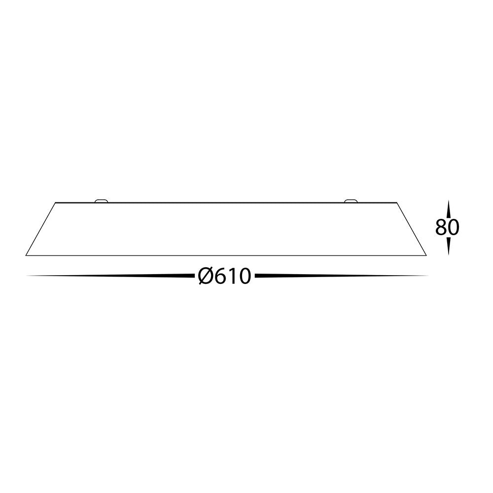 Noyer 50W CCT 240V LED Oyster Light Walnut / White - HV5874T