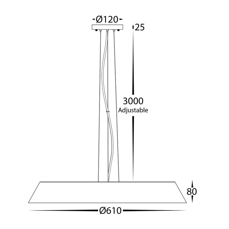 Noyer 50W CCT 240V LED Pendant Walnut / White - HV5874T-PDT