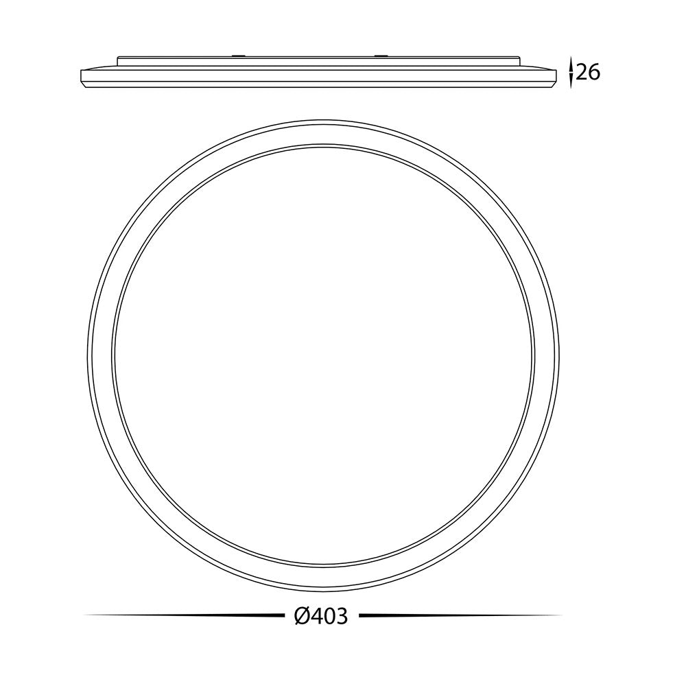 Slim Surface Mounted 400MM Oyster Light Dimmable White - HV5878T-WHT-MSENS