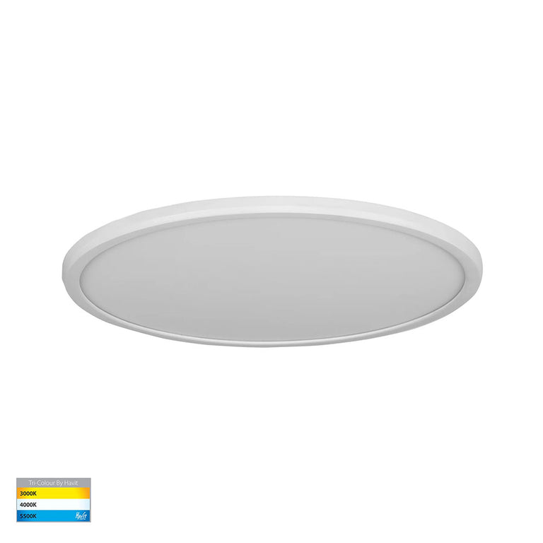 Slim Surface Mounted 400MM Oyster Light Dimmable White - HV5878T-WHT-MSENS