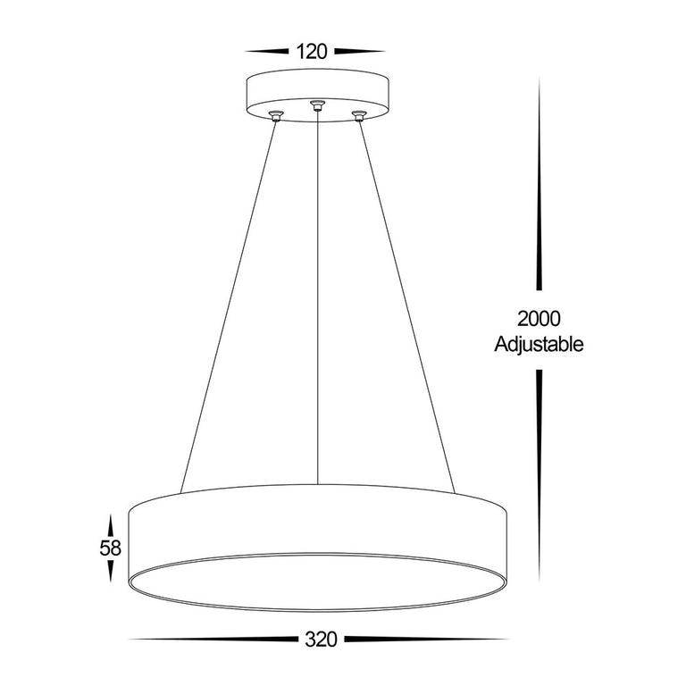 Nella 30W CCT 240V LED 330mm Round Pendant White - HV5893T-WHT-PDT