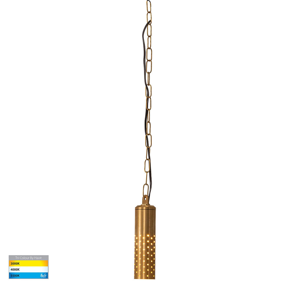 Willow 5W CCT 12V DC MR16 LED 54mm Pendant Solid Brass- HV5901T-BR-12V