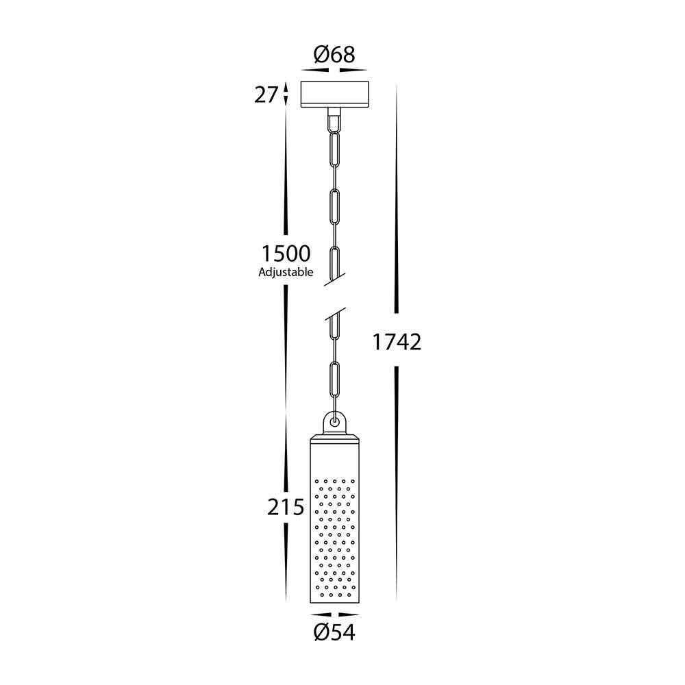 Willow 5W CCT 240V GU10 LED 54mm Pendant Solid Brass - HV5901T-BR-240V