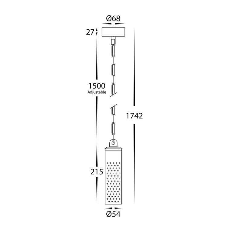 Willow 5W CCT 240V GU10 LED 54mm Pendant Solid Brass - HV5901T-BR-240V