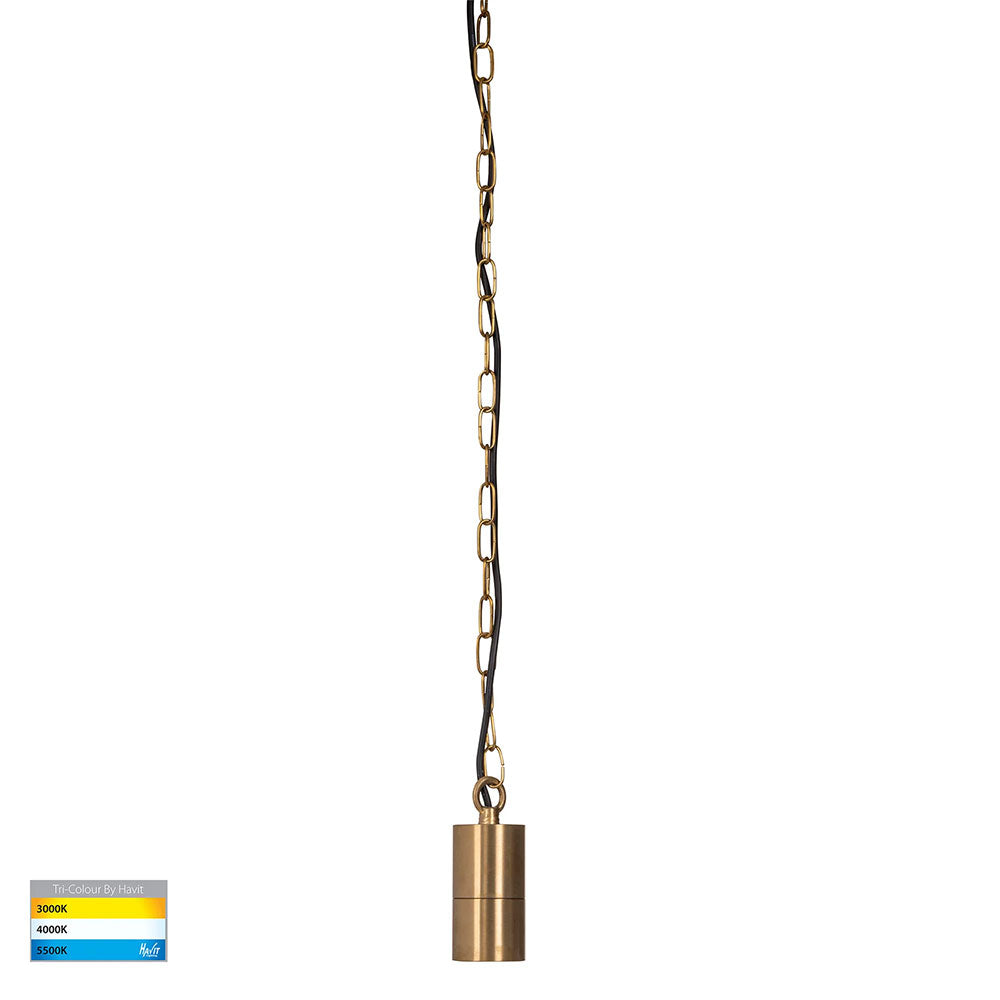Tivah 5W CCT 240V GU10 LED 60mm Pendant Solid Brass - HV5902T-BR-240V