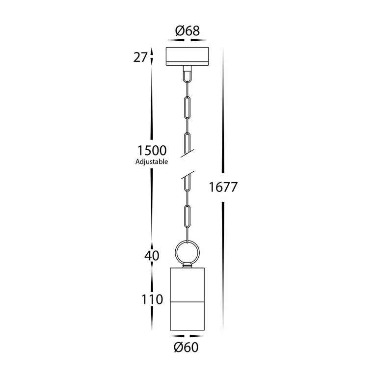 Tivah 5W CCT 240V GU10 LED 60mm Pendant Solid Brass - HV5902T-BR-240V