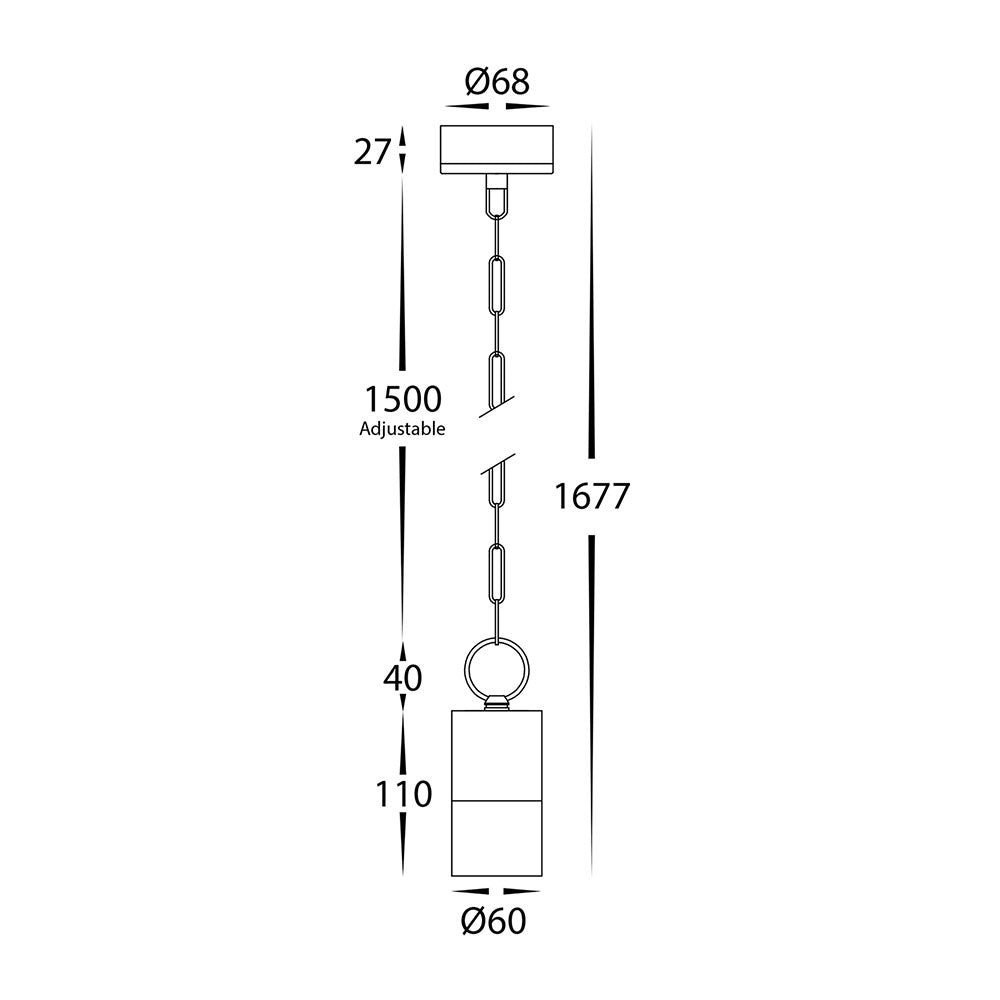 Tivah 5W CCT 240V GU10 LED 60mm Pendant Black - HV5902T-BLK-240V