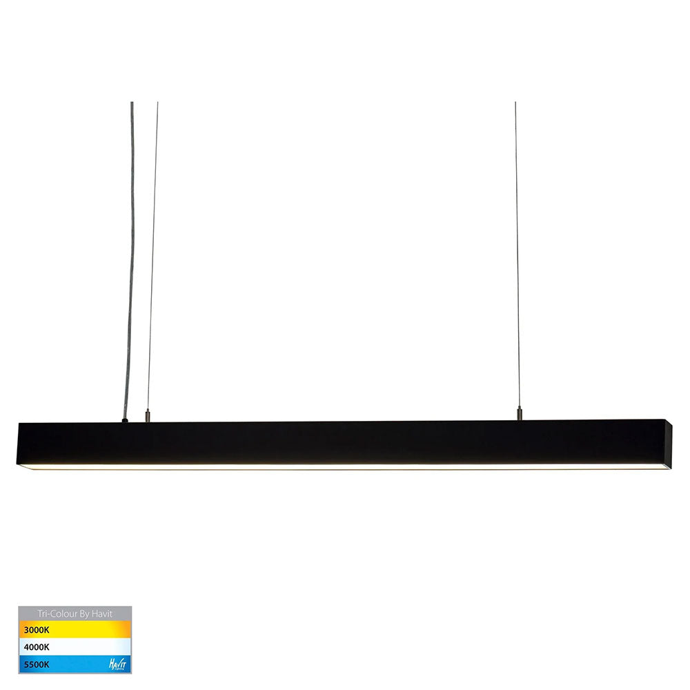 Proline 40W CCT 240V LED 1200mm Pendant Black - HV6001T-BLK