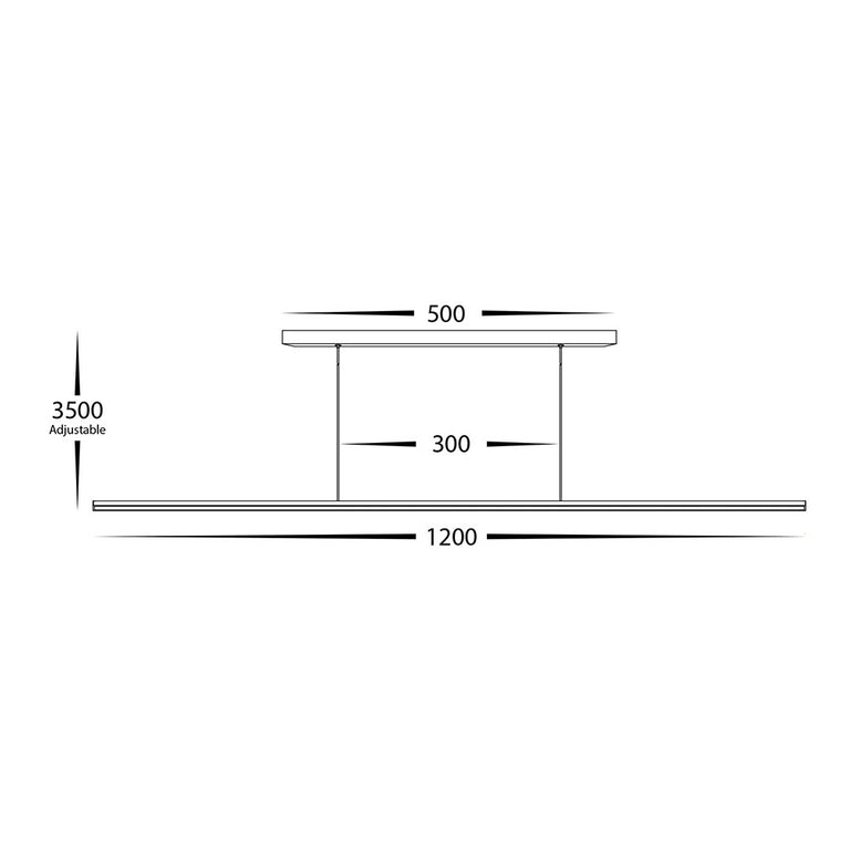 Proline Slim 40W CCT 240V LED 1200mm Pendant Black - HV6005T-BLK
