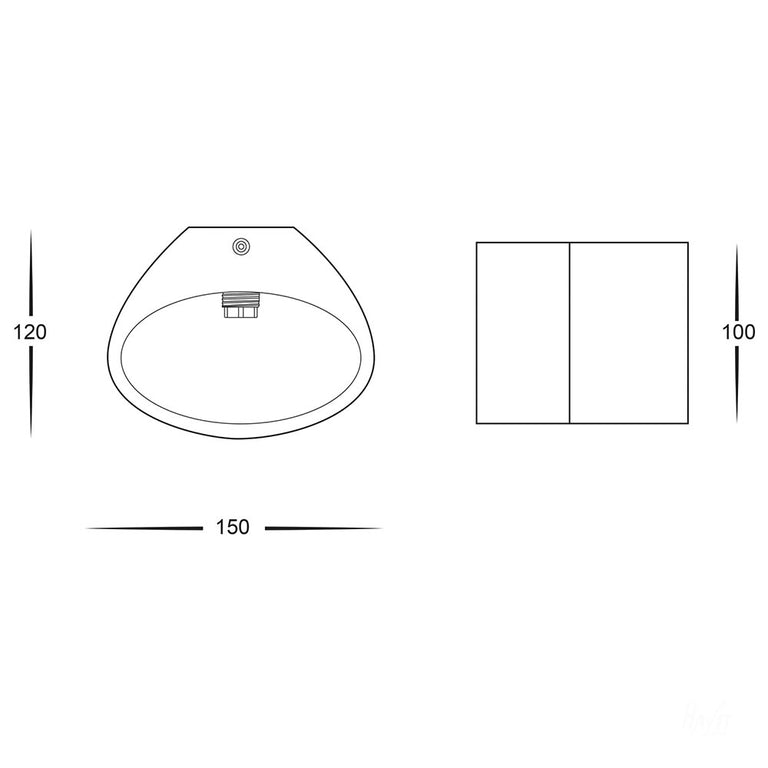Arc 2W 240V G9 LED Up & Down Plaster Wall Light White / Warm White - HV8025W