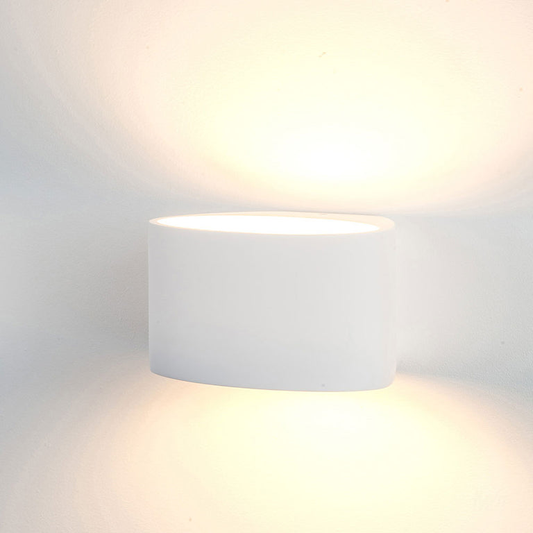 Arc 3W 240V E14 LED Up & Down Plaster Wall Light White / Cool White - HV8026C