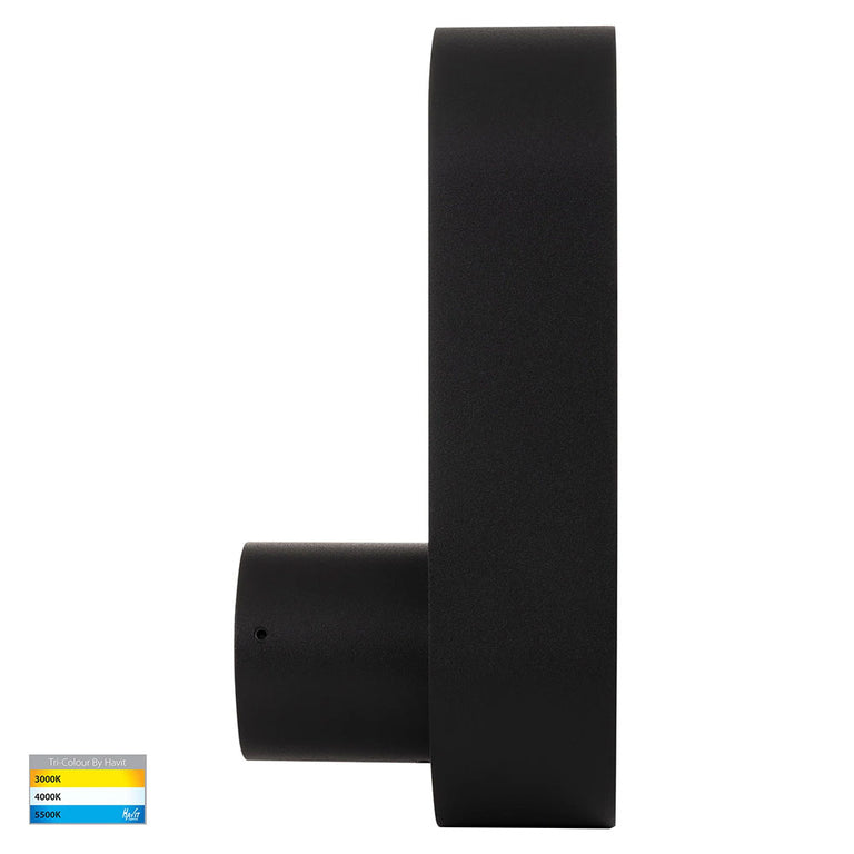 Ovale 7W CCT 240V LED Wall Light Black - HV8080T-BLK