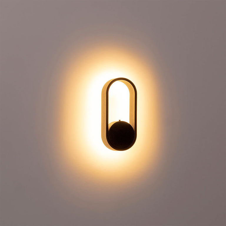 Ovale 7W CCT 240V LED Wall Light Black - HV8080T-BLK