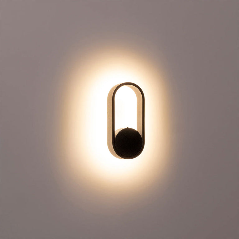 Ovale 7W CCT 240V LED Wall Light Black - HV8080T-BLK