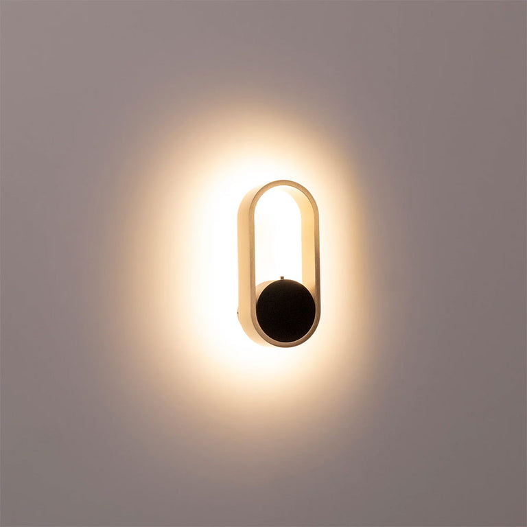 Ovale 7W CCT 240V LED Wall Light Black & Brass - HV8080T-BLKBR
