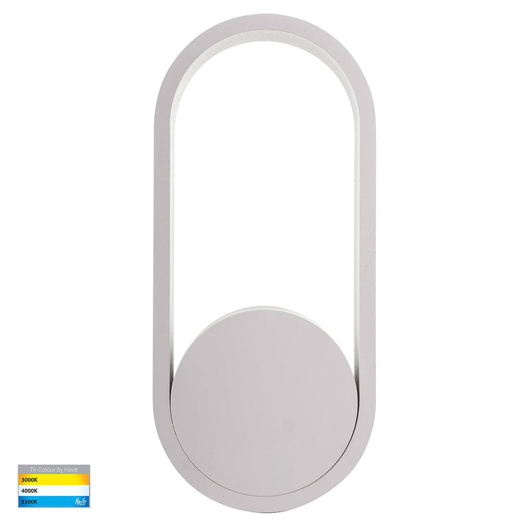 Ovale 7W CCT 240V LED Wall Light White - HV8080T-WHT