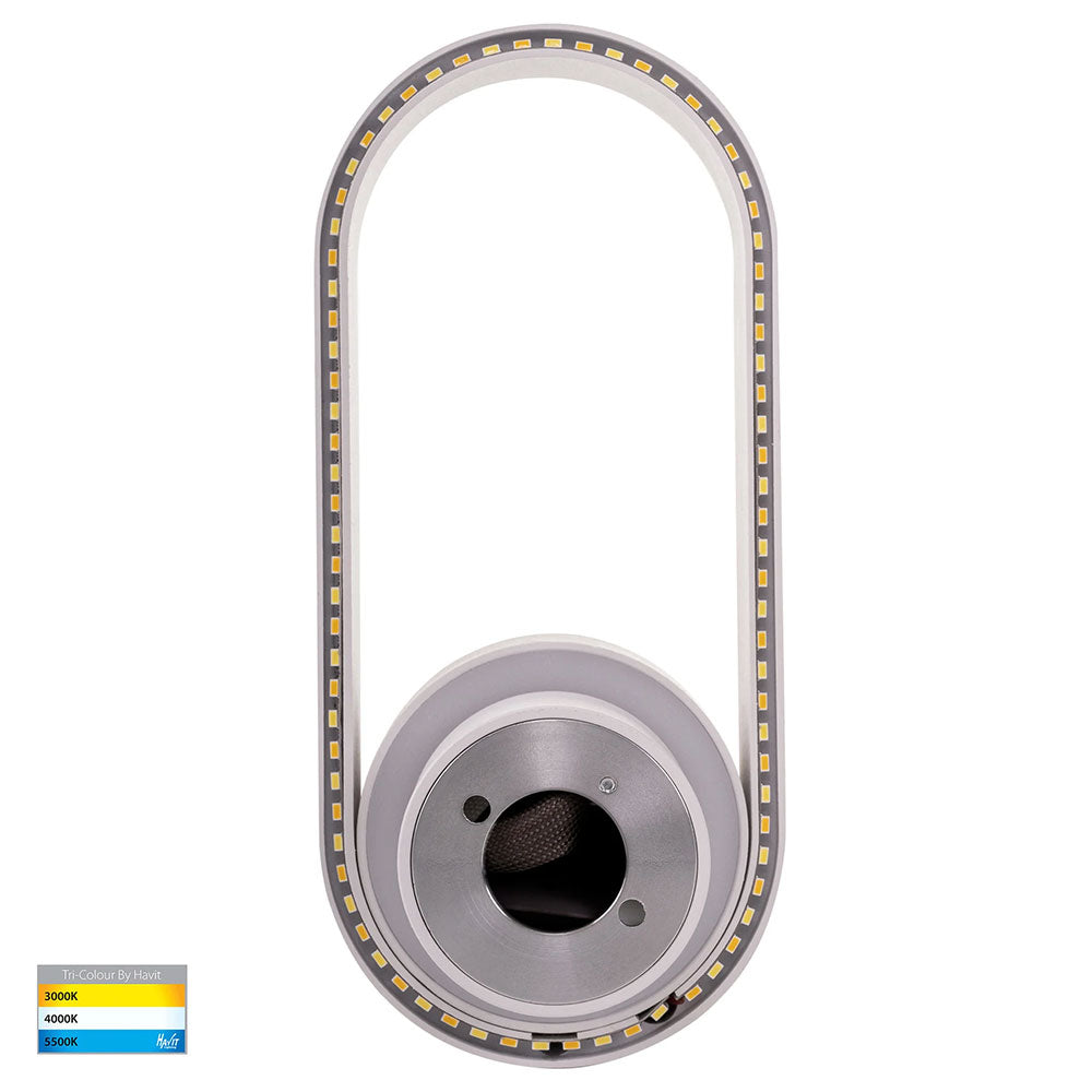 Ovale 7W CCT 240V LED Wall Light White - HV8080T-WHT