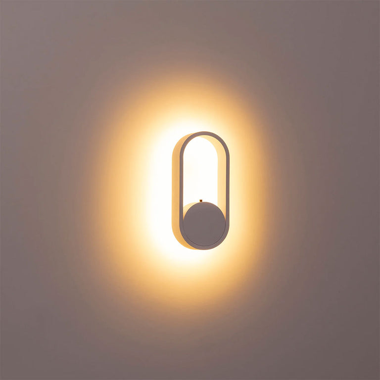 Ovale 7W CCT 240V LED Wall Light White - HV8080T-WHT