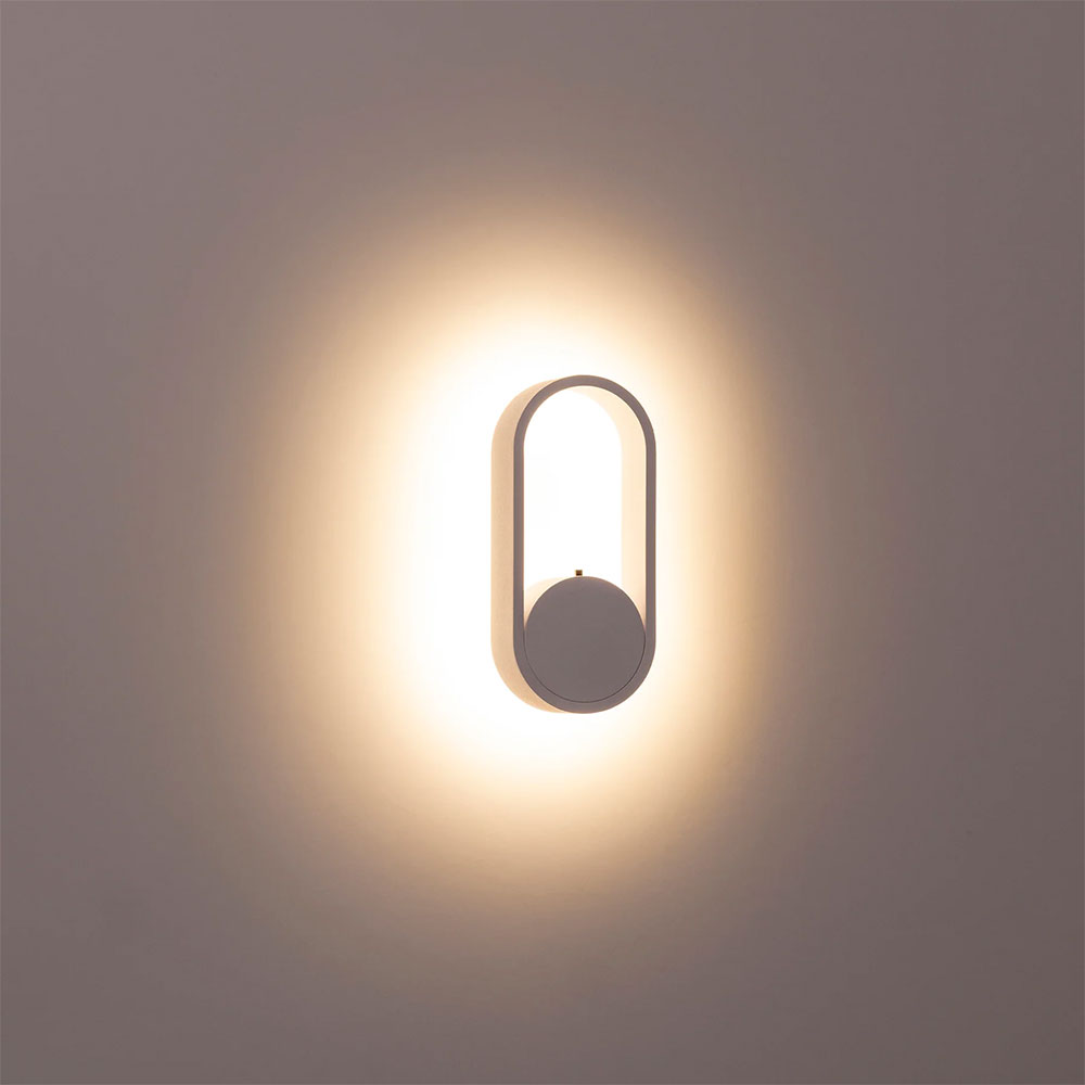 Ovale 7W CCT 240V LED Wall Light White - HV8080T-WHT