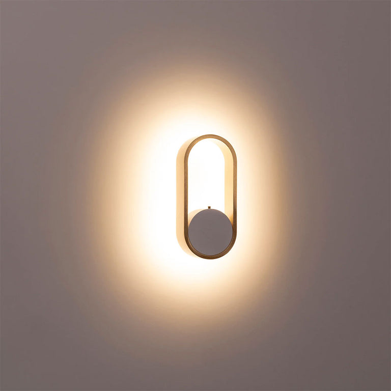 Ovale 7W CCT 240V LED Wall Light White & Brass - HV8080T-WHTBR