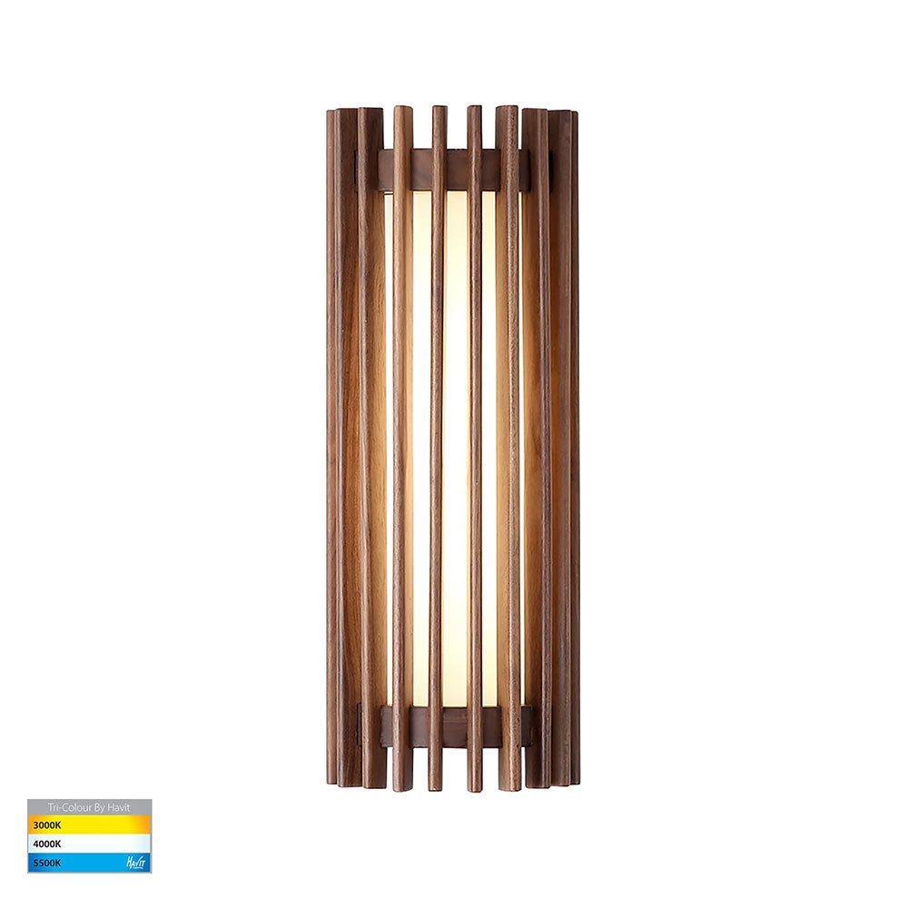 Orech 12W CCT 240V LED Wall Light Walnut - HV8089T