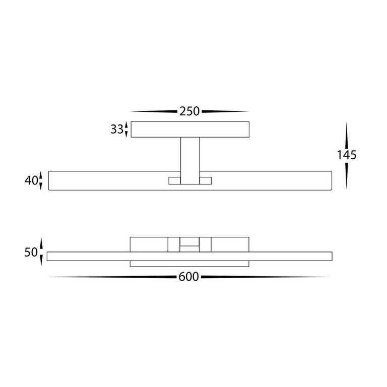 Vanita 30W CCT 240V LED 600mm Adjustable Wall Light Black - HV8102T-BLK