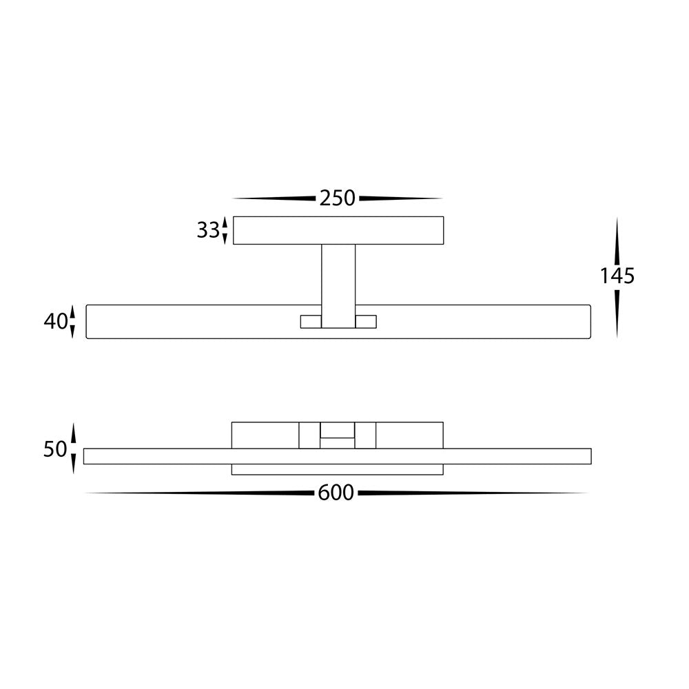 Vanita 30W CCT 240V LED 600mm Adjustable Wall Light White - HV8102T-WHT