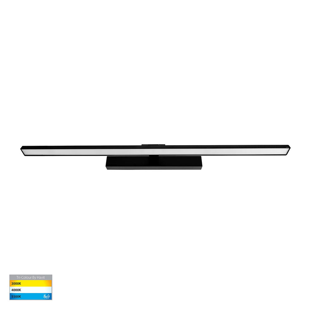 Vanita 50W CCT 240V LED 1000mm Adjustable Wall Light Black - HV8104T-BLK