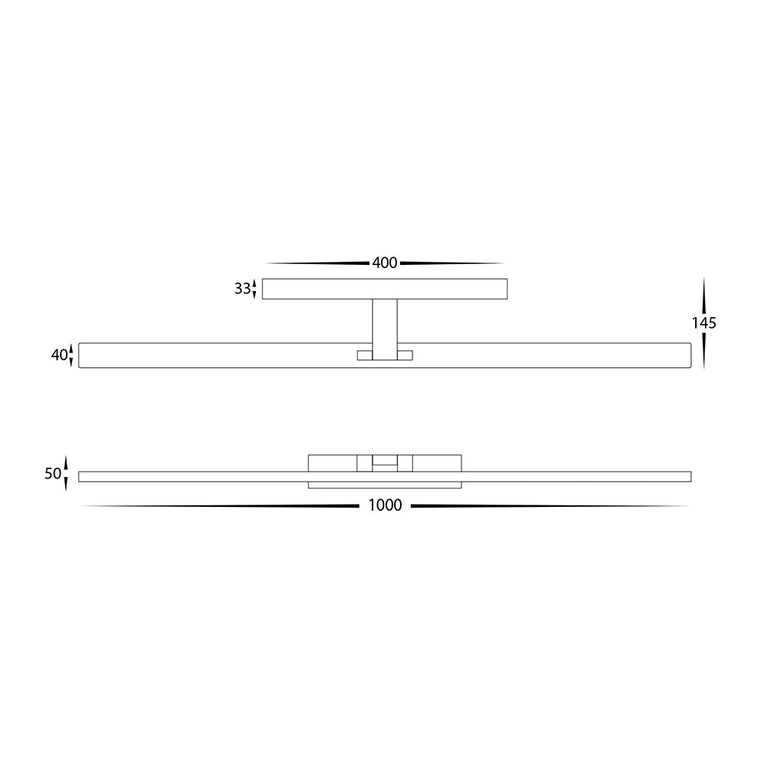 Vanita 50W CCT 240V LED 1000mm Adjustable Wall Light Black - HV8104T-BLK