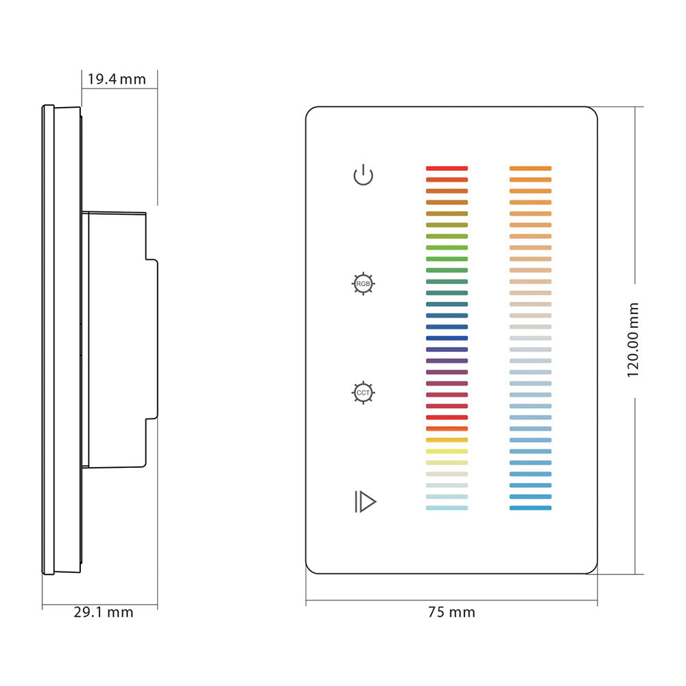 LED Strip Touch Panel RGBCW - HV9101-2834-5C