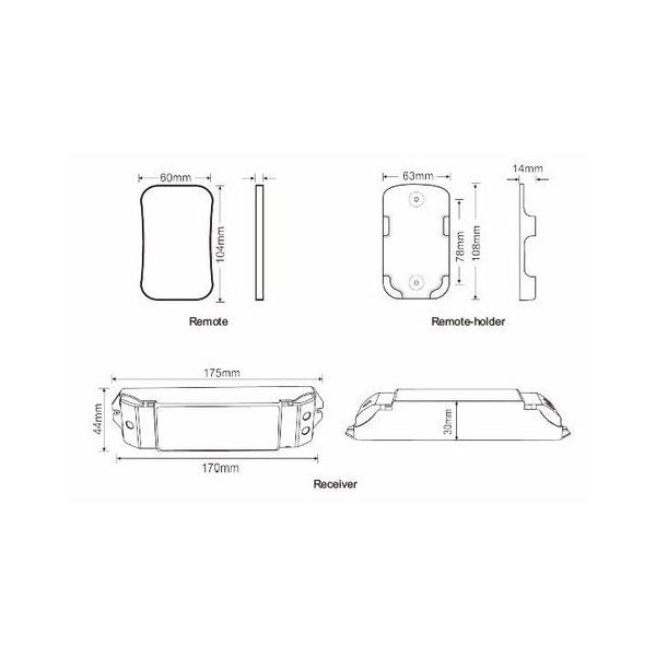 Colour Temp (CT) LED Strip Remote Controller and Receiver - HV9102-M2+M4-5A