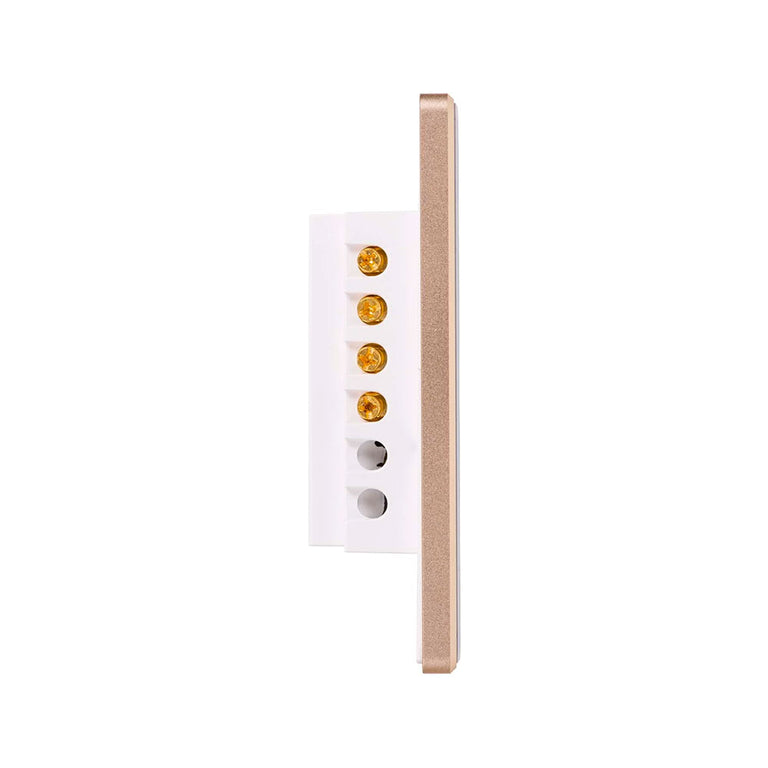 Wifi 2 x 300W 240V Two Gang Wall Switch White with Gold Trim - HV9120-2