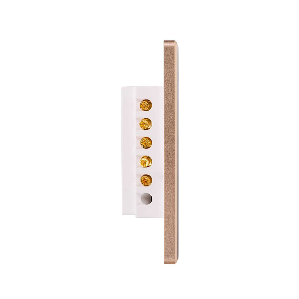Wifi 3 x 300W 240V Three Gang Wall Switch White with Gold Trim - HV9120-3